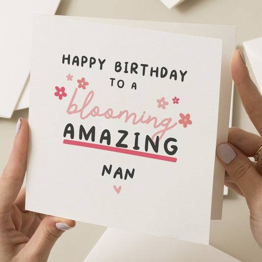 Nan Birthday Card, Cute Card For Nan, Amazing Nan Birthday Gift, Birthday Card For Nanny, Floral Card, Happy Birthday Grandma Card, For Her