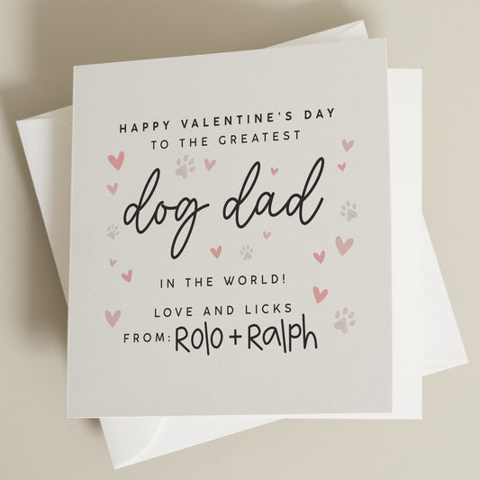 Dog Dad Valentines Card, Dog Lover Valentines Day Card For Him, Valentines Day Card From The Dog, Dog Card For Husband For Valentines Day