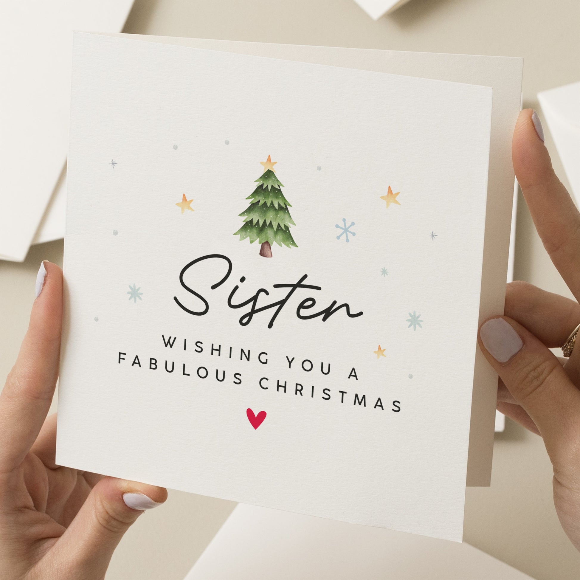 Christmas Card Sister, Cute Sister Christmas Card, Christmas Card For Sister, Special Christmas Card For Sister, Sister Xmas Card