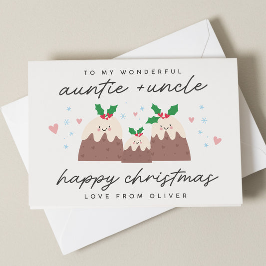 Christmas Card Auntie and Uncle, Auntie and Uncle Christmas Card, Merry Christmas Aunty and Uncle Card, Aunt & Uncle Xmas Card, Gift