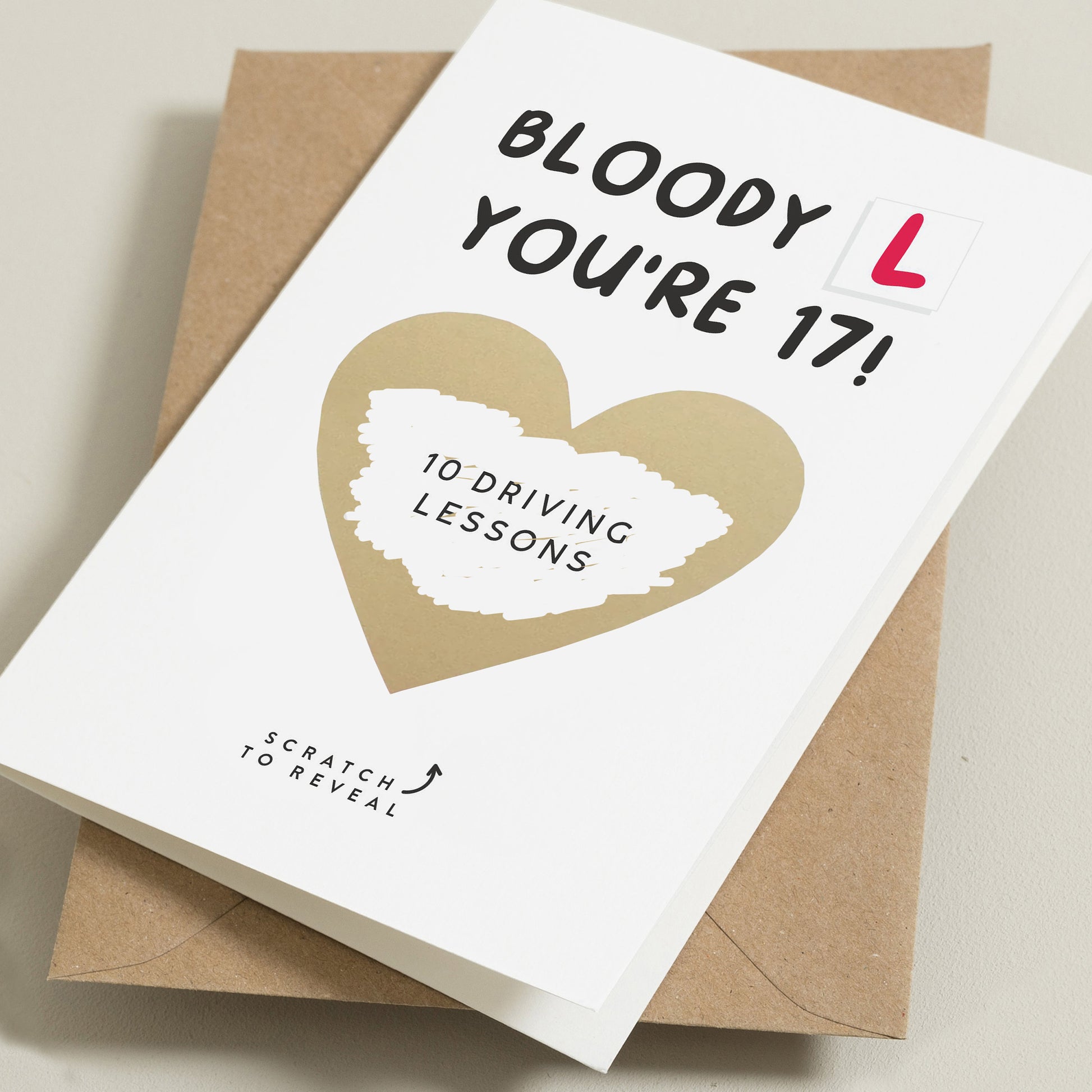 17th Birthday Card, New Driver Scratch Card For Son, Learner, You&#39;re 17,  Daughter 17th Birthday Card, Humour Card, Personalised Birthday