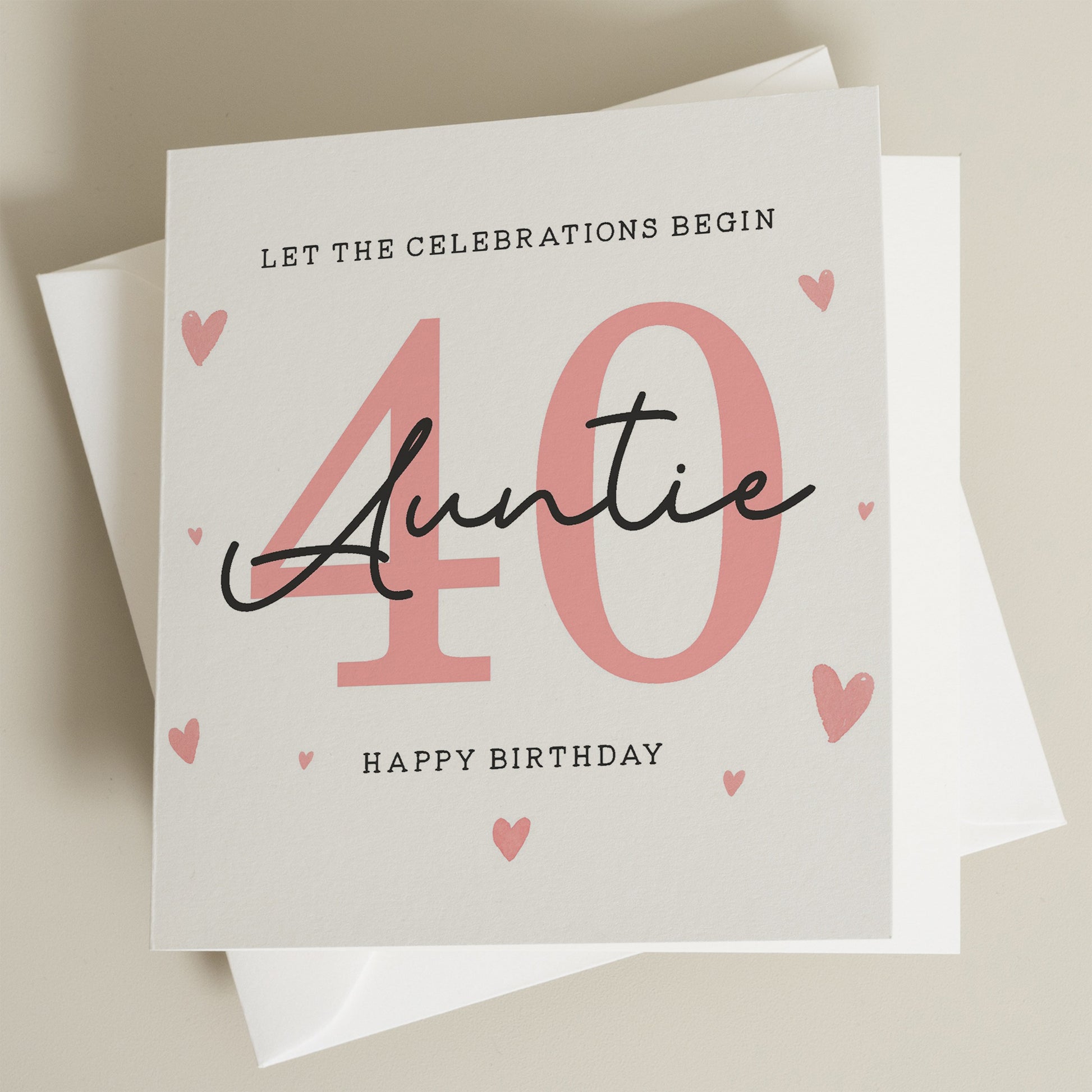 Birthday Auntie Card, 40th Birthday Card For Aunt, Aunty 40th Birthday Gift, Auntie Fortieth Birthday, Milestone Birthday