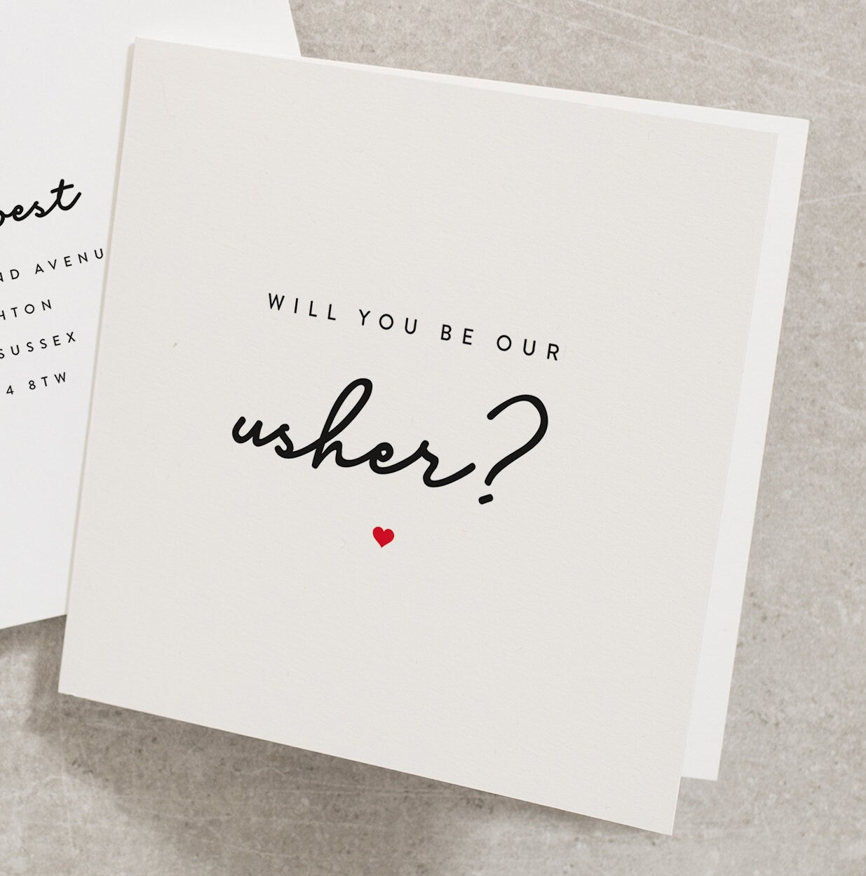 Will You be Our Usher, Wedding Will You be Card, Usher Proposal Card, Be Our Usher Card, For Him, For Her, Usher Wedding Card WY019