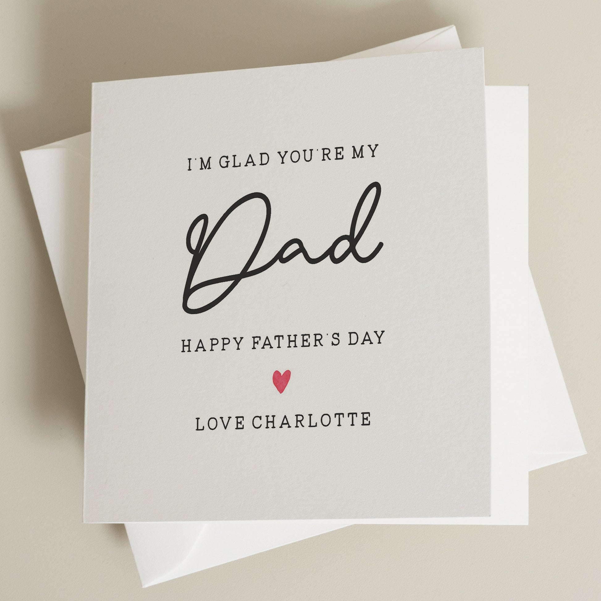 Personalised Card For Dad On Fathers Day, Cute Fathers Day Card For Dad, Card From Daughter, Fathers Day Gift From Son, Glad You&#39;re My Dad