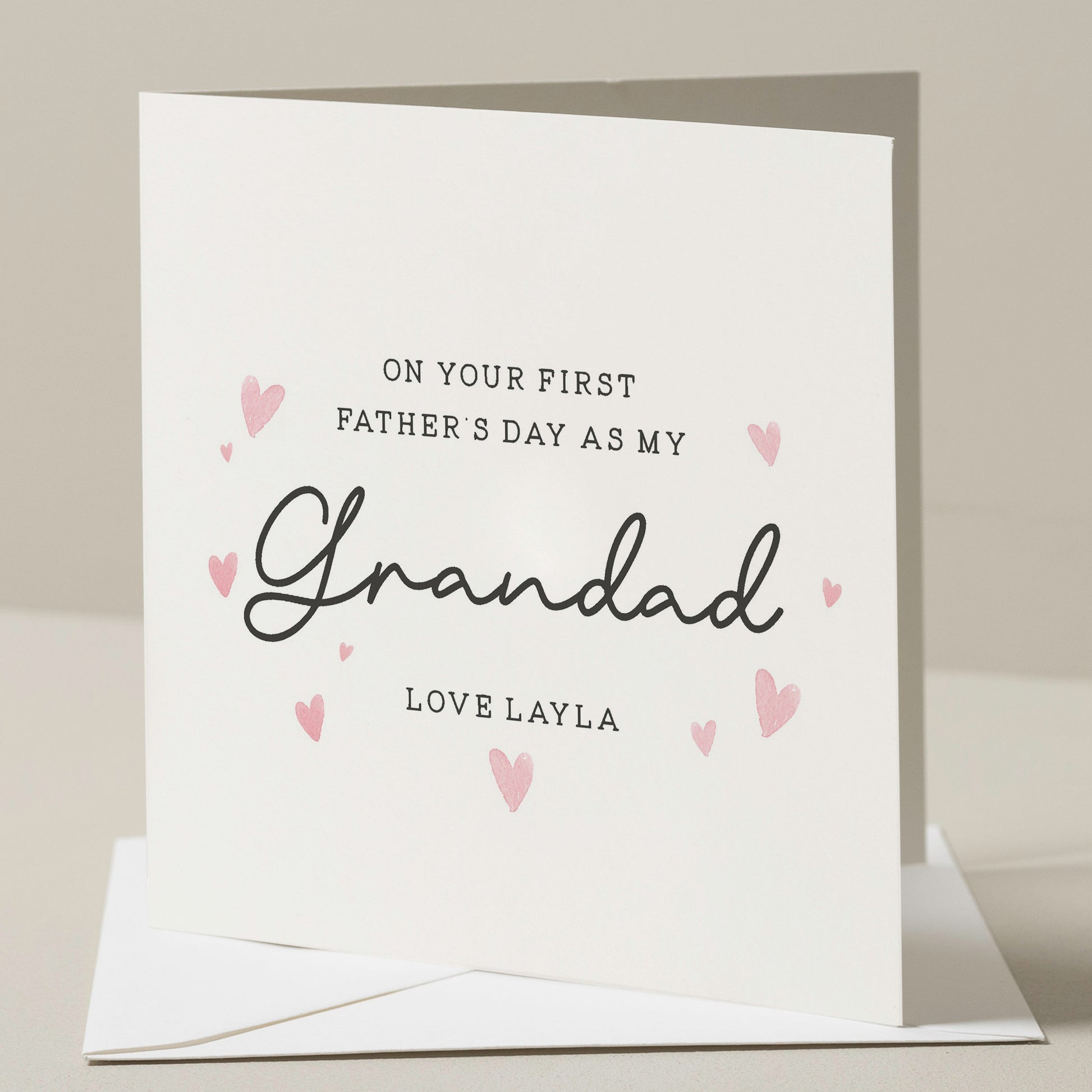 First Fathers Day Card From Granddaughter, Personalised Fathers Day Card, 1st Fathers Day As Grandad Card From Baby, Cute Card For Grandad