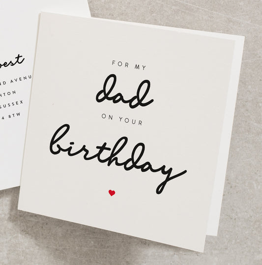 Dad Birthday Card, For My Dad On Your Birthday, Birthday Card Dad From Daughter, Best Dad Birthday BC072