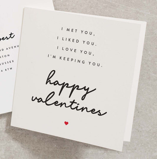 Happy Valentines Day Card For Boyfriend, Girlfriend Valentines Day Card, Cute Valentines Day Card For Husband, Valentines Day Card VC149