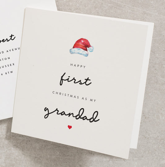 Happy First Christmas Card as My Grandad, Christmas Card for Grandad, 1st Christmas Grand Dad Card, Granddad Christmas Card CC340