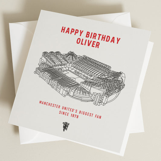 Happy Birthday Card For Son, Dad Birthday Card, Personalised Football Birthday Card, Manchester United FC Birthday Card BC1283