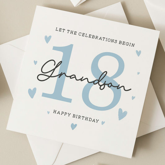 18th Birthday Card, For Grandson, Grandson 18th Birthday Card, 18th Birthday Card For Grandson, 18th Birthday Gift For Him, Eighteenth