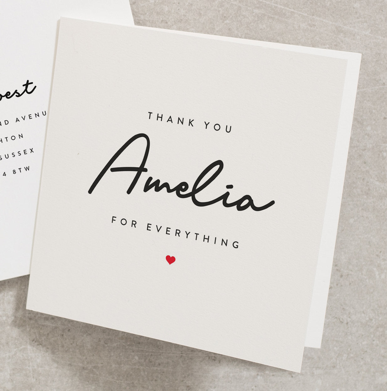 Personalised Thank You Card For Best Friend, Thank You For Everything Greeting Card, Lockdown Card, Missing You Card, Custom Name TY029