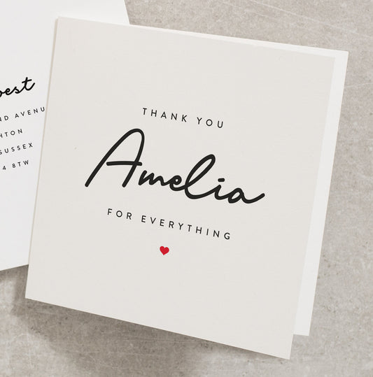 Personalised Thank You Card For Best Friend, Thank You For Everything Greeting Card, Lockdown Card, Missing You Card, Custom Name TY029