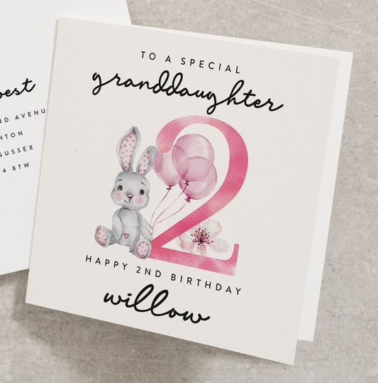 Happy 2nd Birthday Granddaughter, To A Special Granddaughter, Second Birthday Card, Grandaughter Birthday, Baby Girl 2nd Birthday BC924