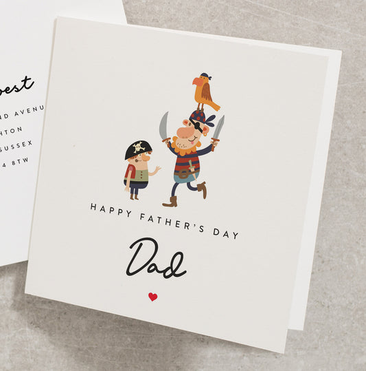 Father&#39;s Day Card, Dad Father&#39;s Day Card, Happy Father&#39;s Day Card, Pirate Father&#39;s Day Card, Personalised Card FD214