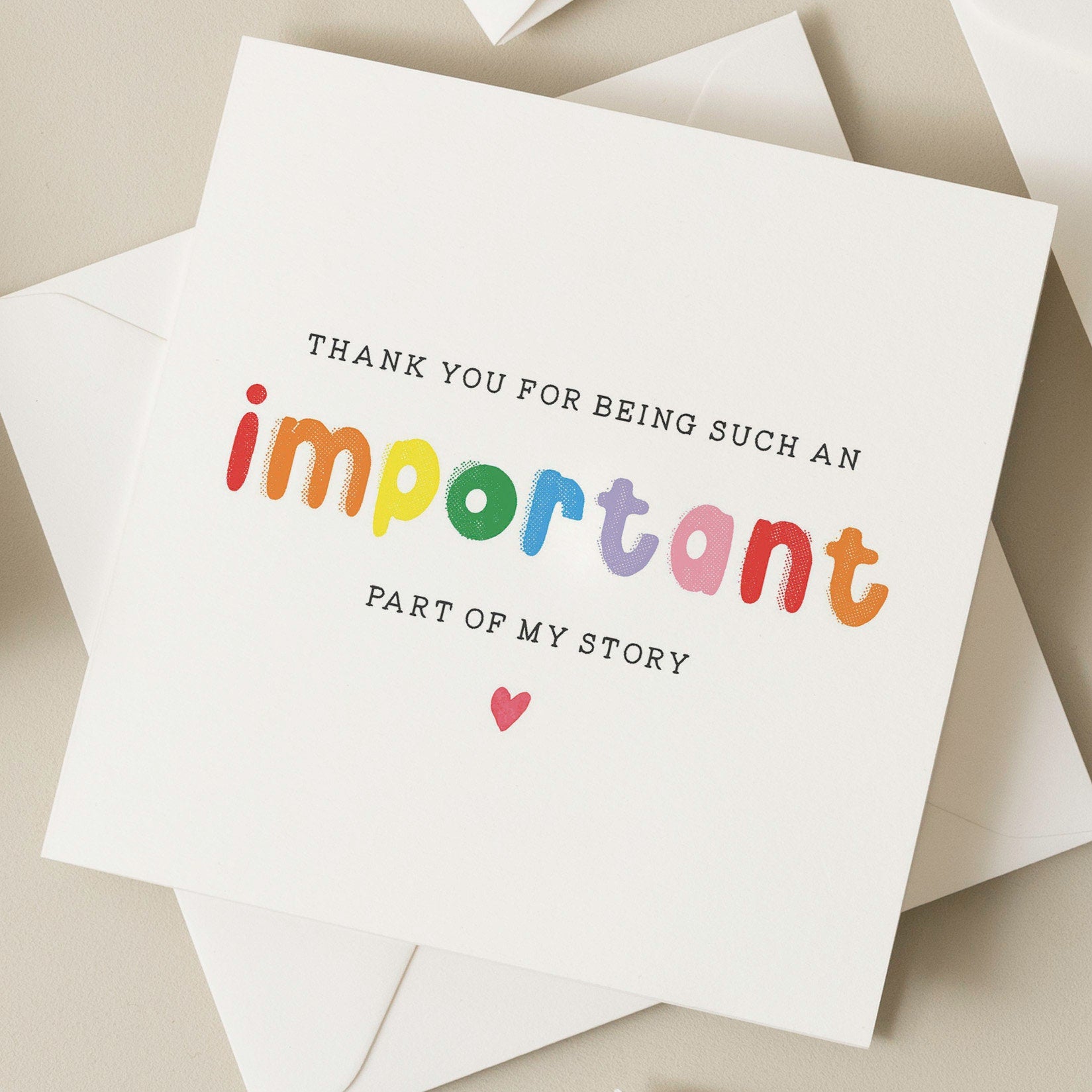 Colourful Teacher Thank You Card, Thankyou For Being An Important Part Of My Story, Teacher Appreciation Card, End Of School Card