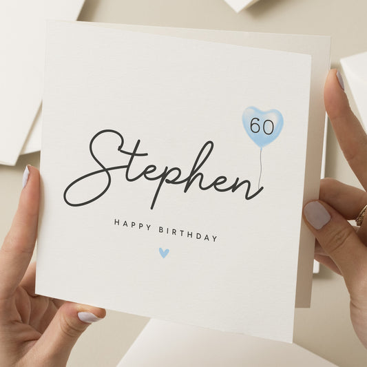 60th Birthday Card For Him, For Husband, Personalised Birthday Card, Happy Sixtieth Birthday Card, 60th Birthday Card Brother, Uncle, Friend