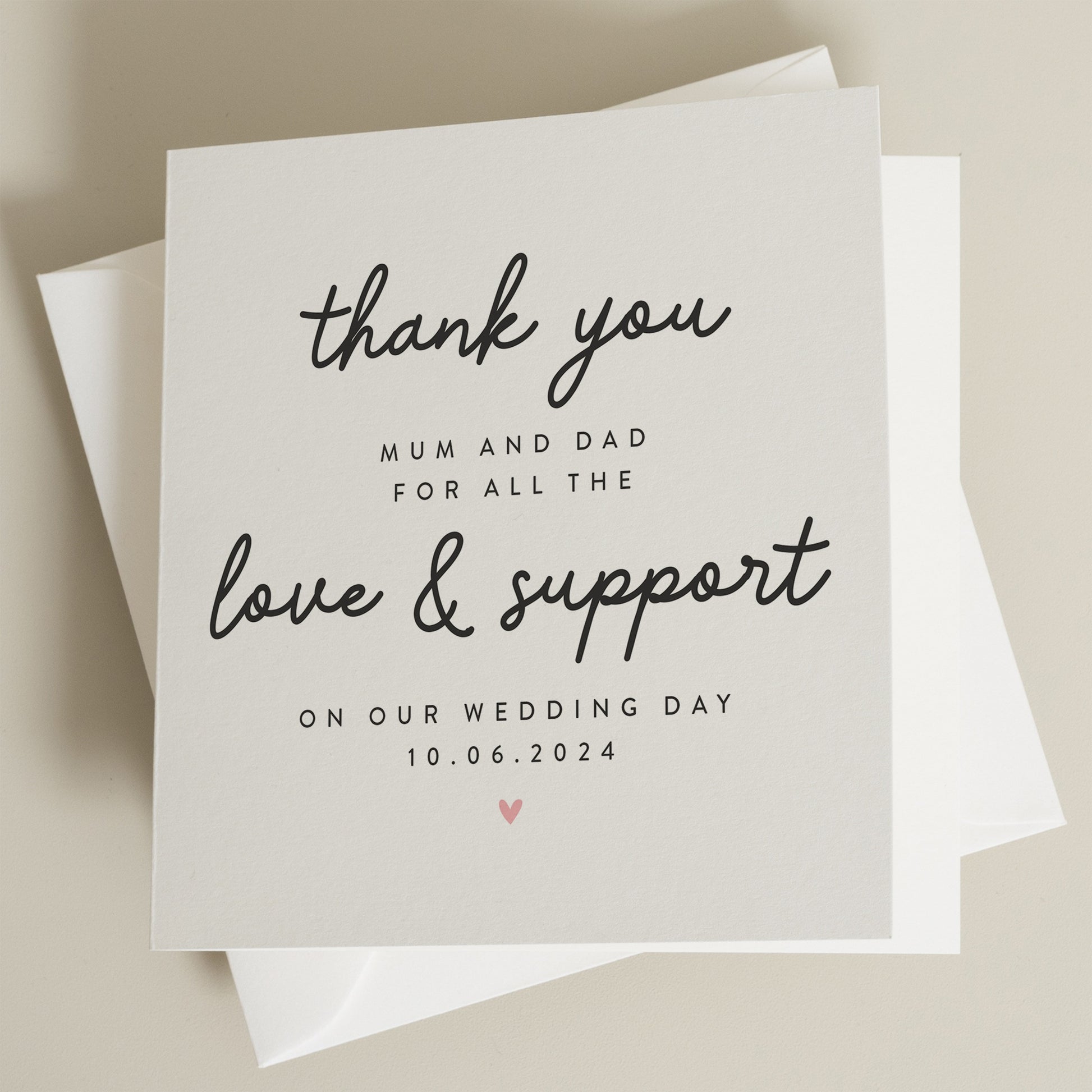 To My Mum And Dad On My Wedding Day Card, Personalised Wedding Card For Dad, Wedding Day Card To Dad, Thank You Parents On Our Wedding Day