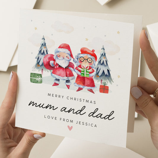 Mum And Dad Christmas Card, Custom Christmas Card For Mum And Dad, Christmas Card Parents, Personalised Christmas Card For Parents, Xmas