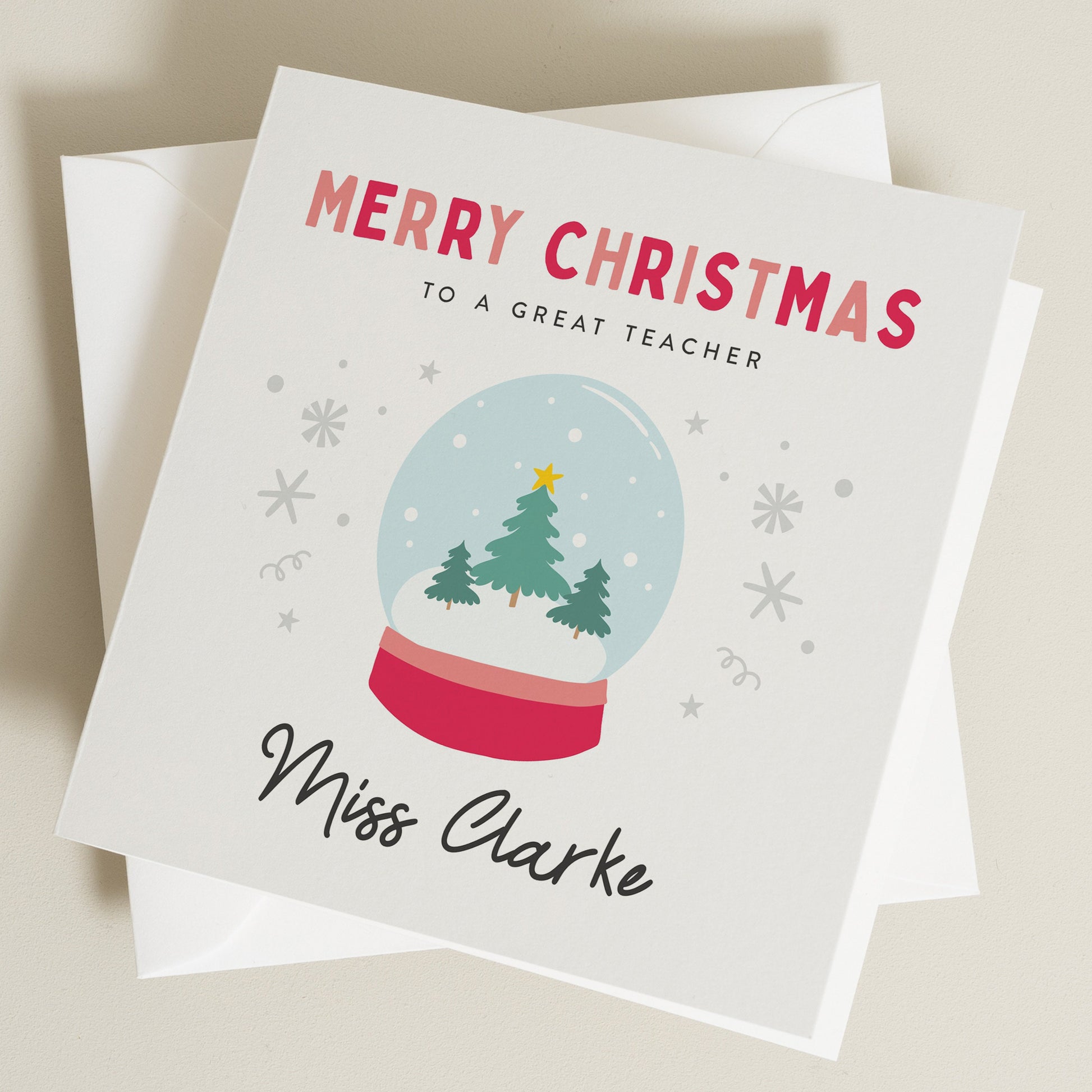 Teacher Christmas Card, Christmas Card For Teacher, Teacher Thank You Christmas Card, To My Teacher Christmas Card, Christmas Card