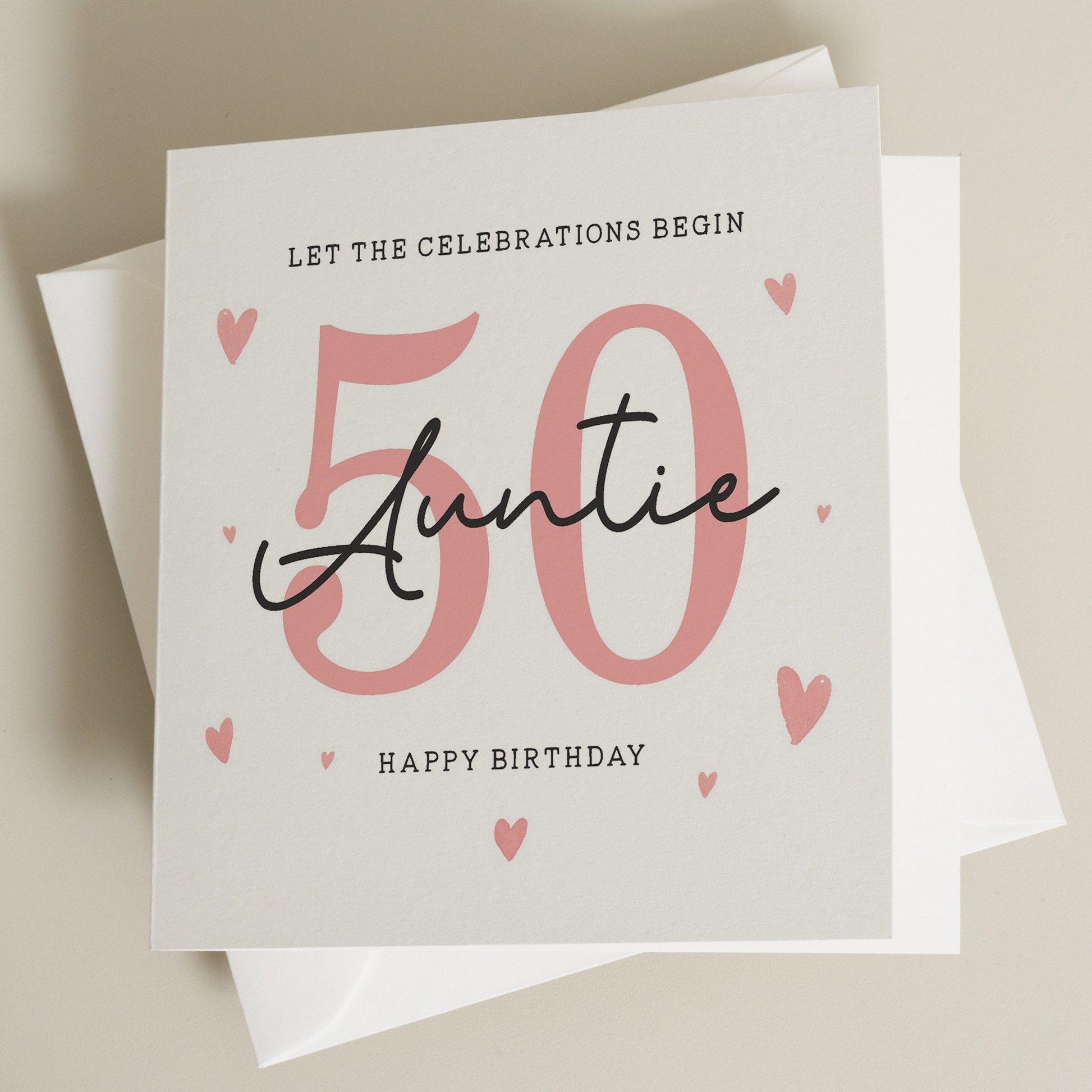 Birthday Auntie Card, 50th Birthday Card For Aunt, Aunty 50th Birthday Gift, Auntie Fiftieth Birthday, Milestone Birthday