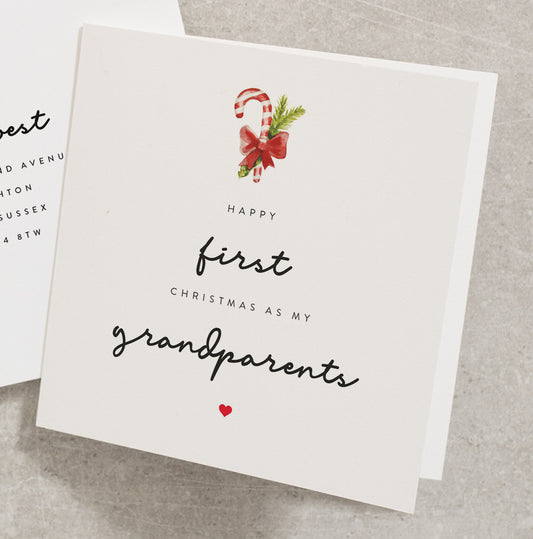 First Christmas Card for Grandparents, 1st Christmas Card to Grandparents, Christmas Cards from New Baby, 1st Xmas to Grandparents CC346