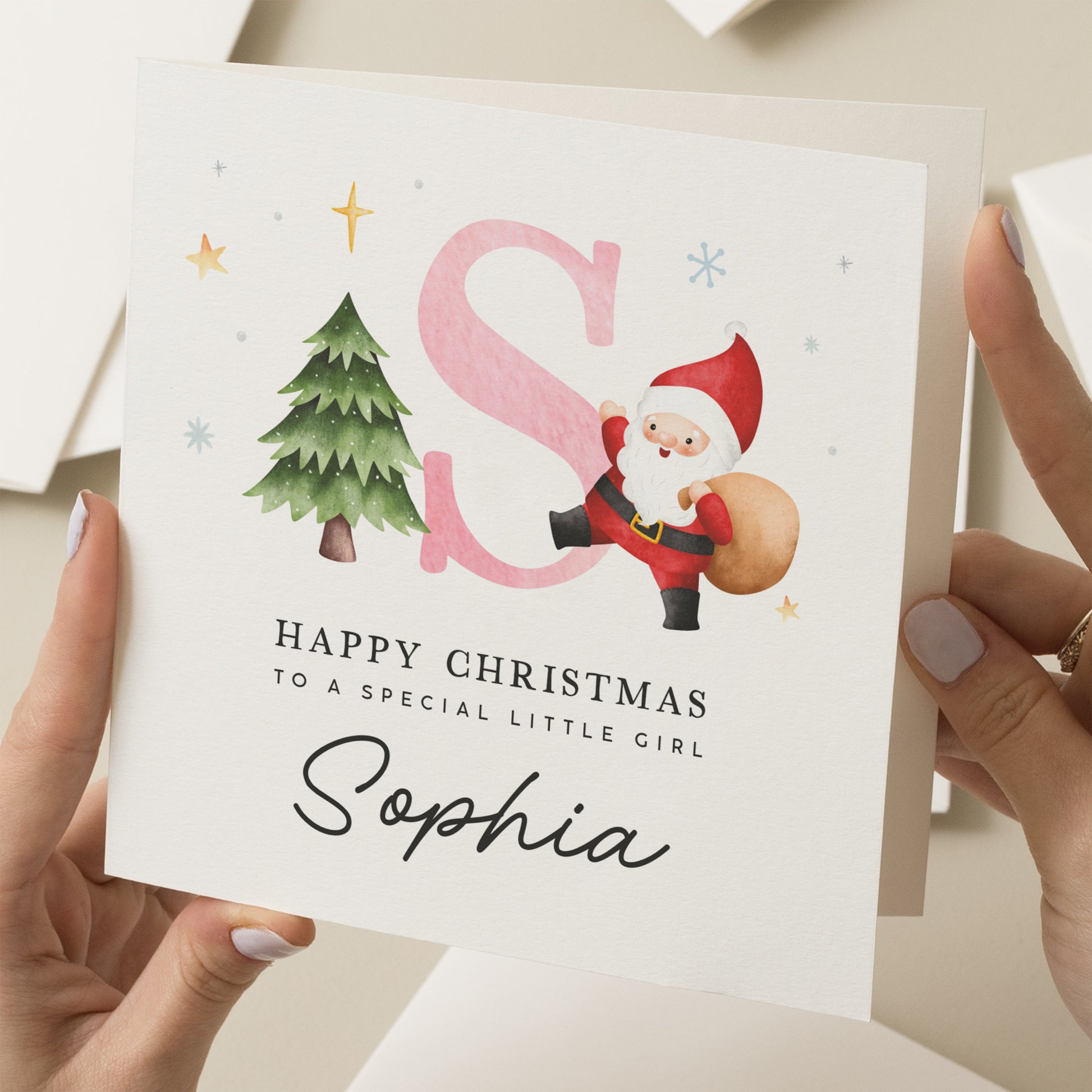 Personalised Christmas Card Daughter, Special Little Girl Card, Christmas Card for Granddaughter, Niece Christmas Card, Baby Girl Christmas