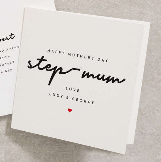 Step Mum Mothers Day Card, Happy Mothers Day Step-Mum, Personalised Mothers Day Card For Step Mom, Step Mom Gift, Mothers Day Card MD066