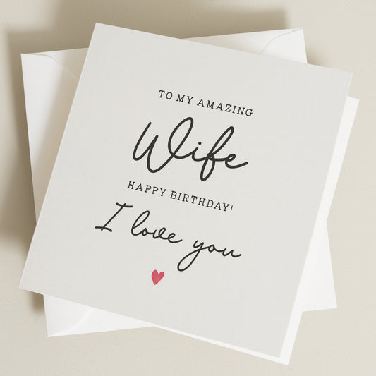 Simple Birthday Card For Wife, Amazing Wife Birthday Card, Birthday Gift For Her, Wife Birthday Gift, Romantic Card For Her