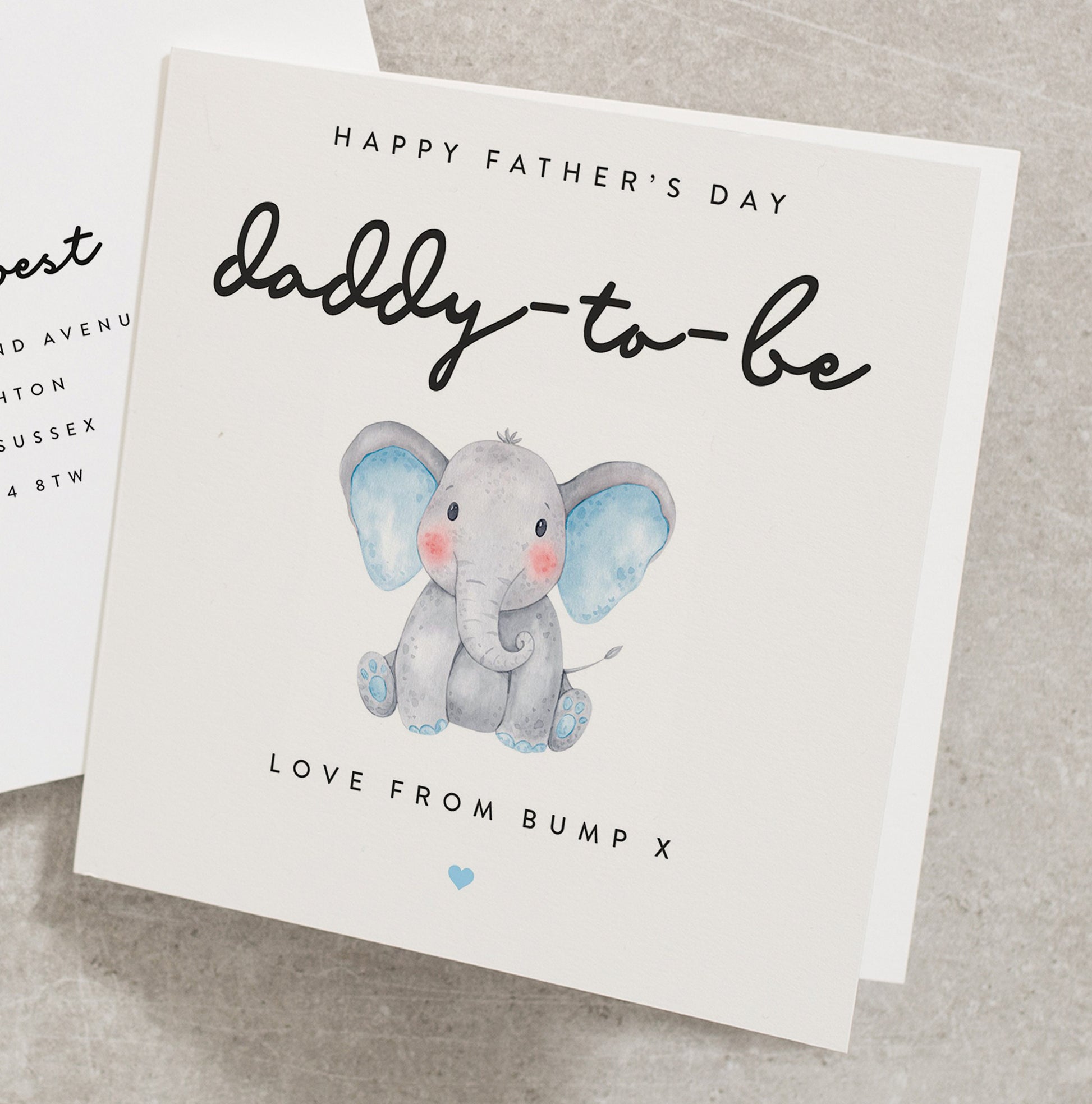 Daddy To Be Father&#39;s Day Card, To My Daddy To Be Card, Father&#39;s Day Card From Bump, Cute Elephant, Personalised Daddy To Be Card FD163