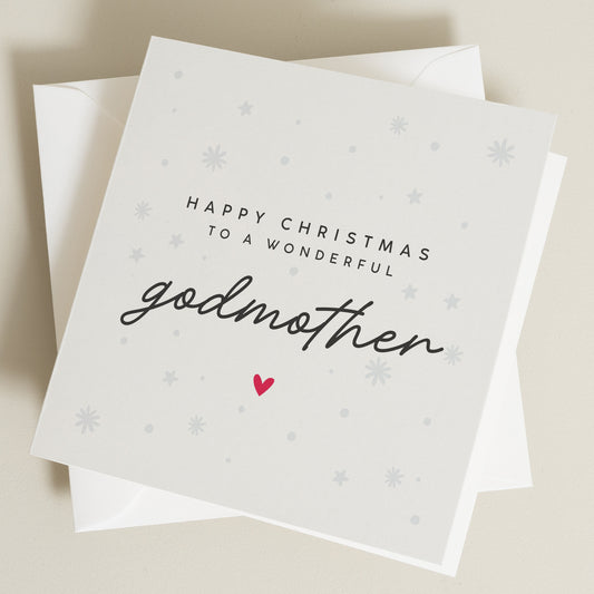 Christmas Card For Godmother, Godmother Christmas Card, Christmas Gift To God Mum, Godmother Mum Xmas Gift, Simple God Mother Xmas Card