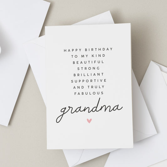 Grandma Birthday Card, Amazing Grandma Poem Card, Birthday Card For Grandmother, Granny, Nanny, Birthday Gift For Grandma Special Nanna Card