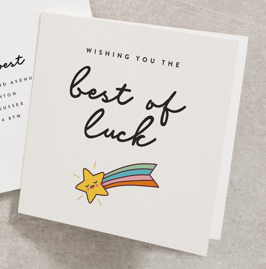 Wishing You The Best Of Luck Card, Best of Luck On Your Interview Card, New Job Good Luck Card, Good Luck On Your Exams Card GL004