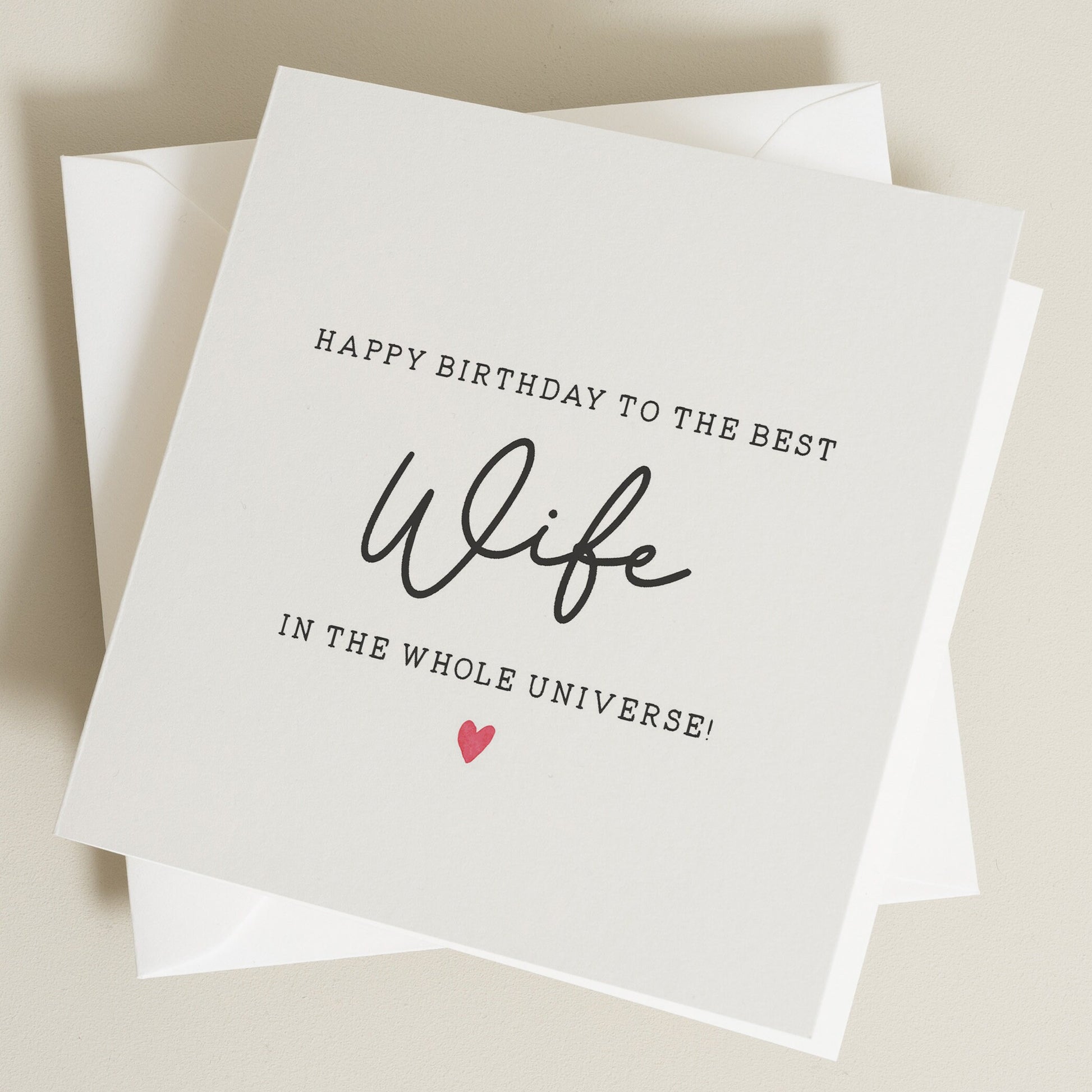 Birthday Gift For Her, Wife Birthday Card, Birthday Card For Wife, The Best Wife Birthday Card, Romantic Card For Her, Simple Card