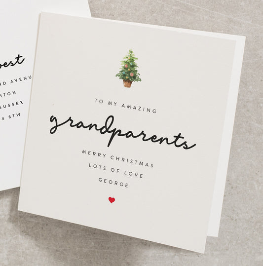 Grandparents Christmas Card, Personalised Christmas Card For Grandparents, Christmas Card Grandparents, Grand Parents Christmas Card CC281