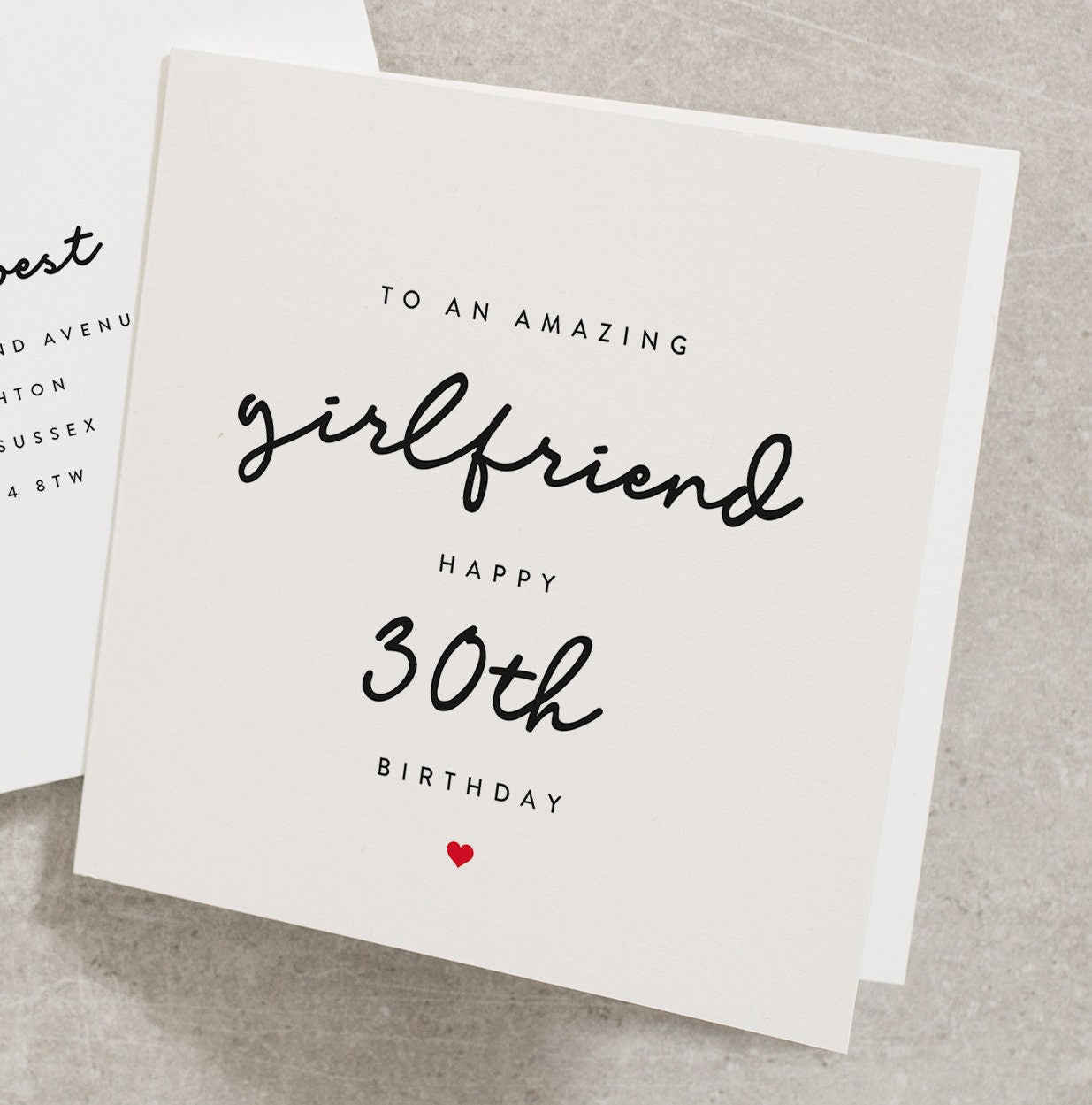 Girlfriend Birthday Card 30th, To An Amazing Girlfriend Happy 30th Birthday, 30th Girlfriend Card, For Her, 30 BC481