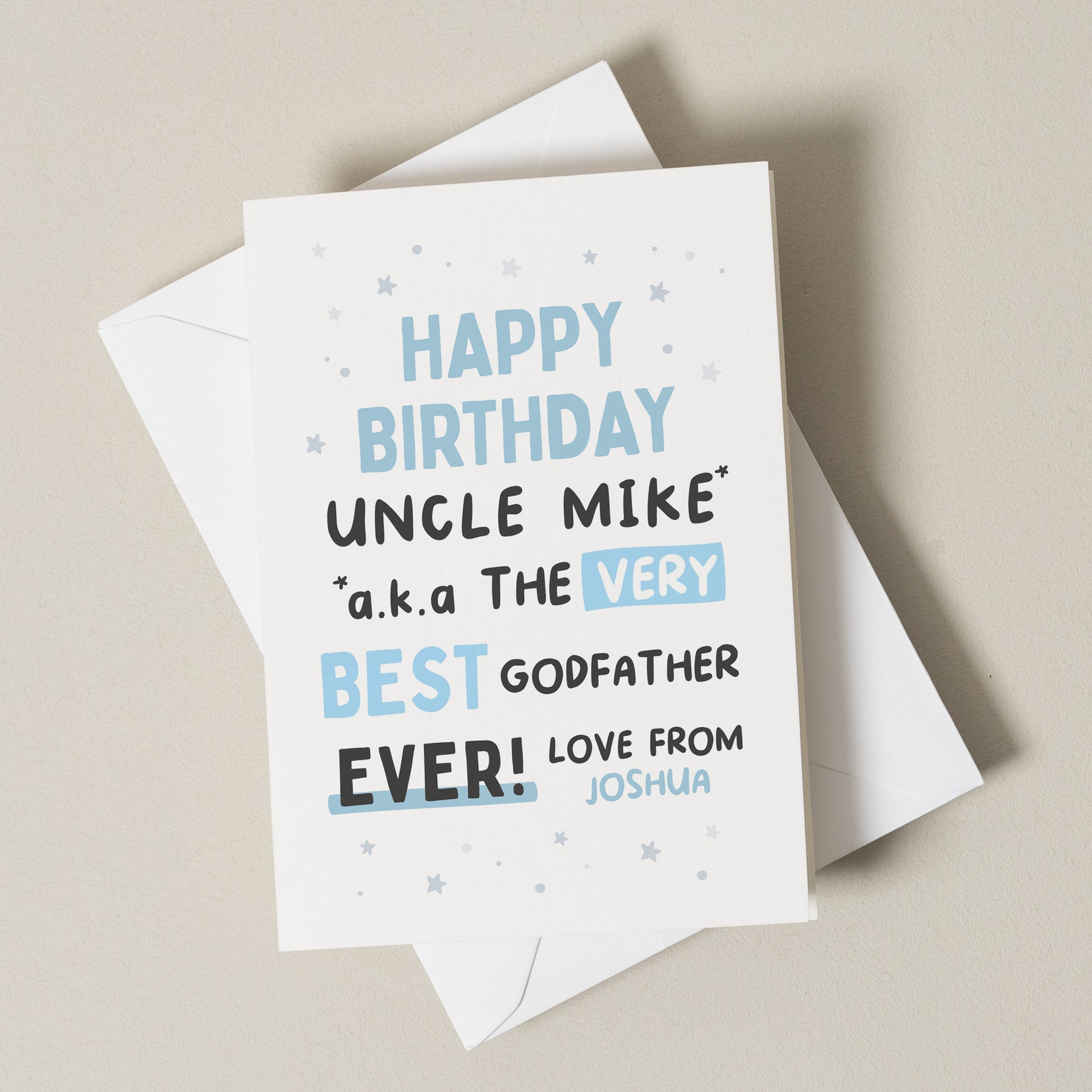 Personalised Uncle Birthday Card, Godfather Uncle Birthday Gift, Birthday Card For Wonderful Uncle, Birthday Gift For Uncle, God Parent