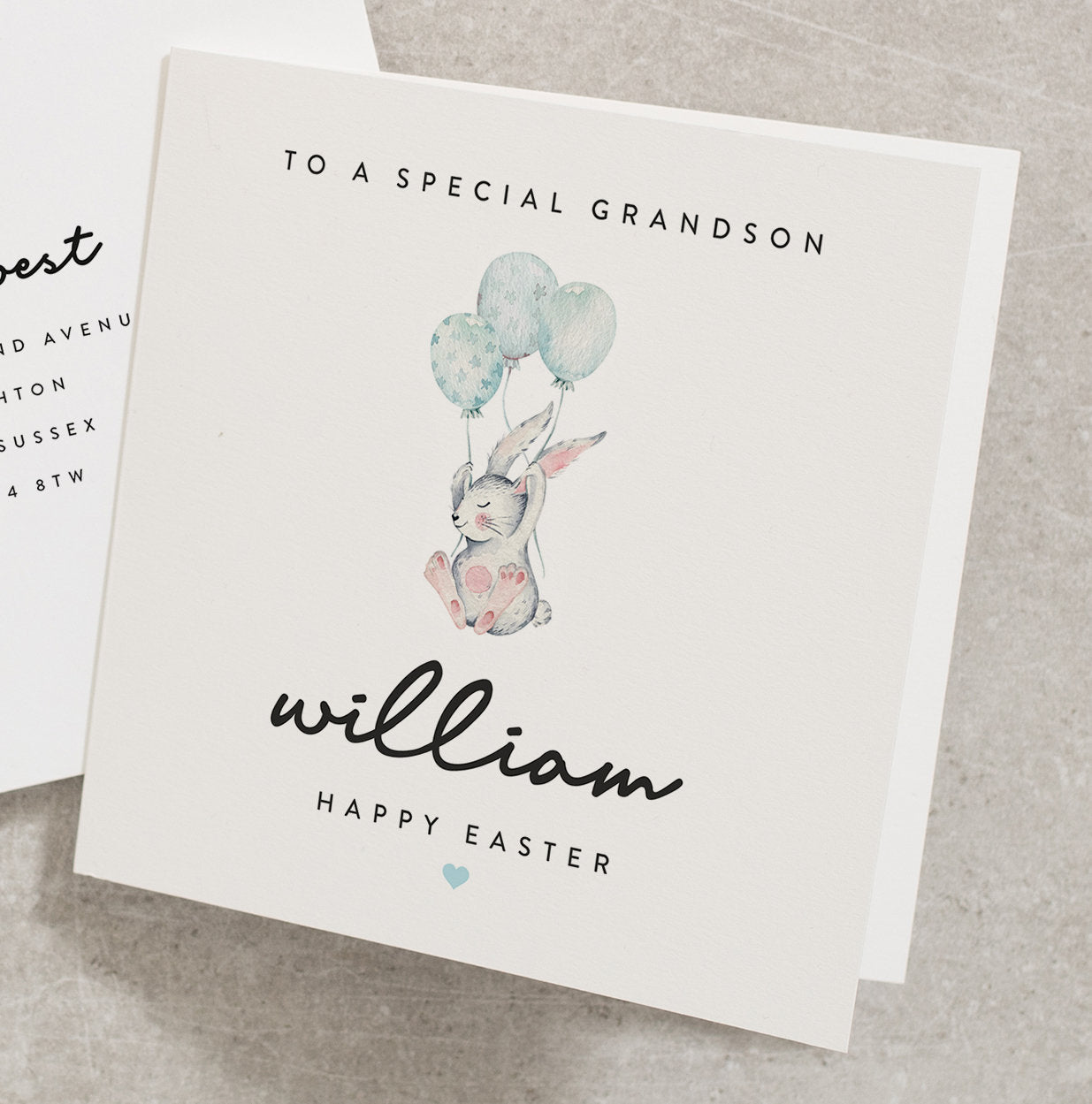 To A Special Grandson, Happy Easter, Easter Card For Grandson, Any Name, Easter Card Personalised, Watercolour, Card From Grandma EC012