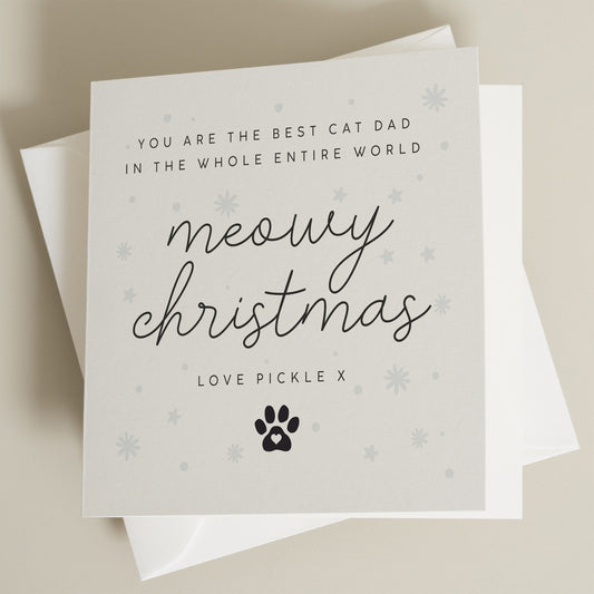 Cat Dad Christmas Card, Christmas Card From Cat, Cat Mum Christmas Card, Personalised Xmas Card, Christmas Card From Pet, Cat Parents