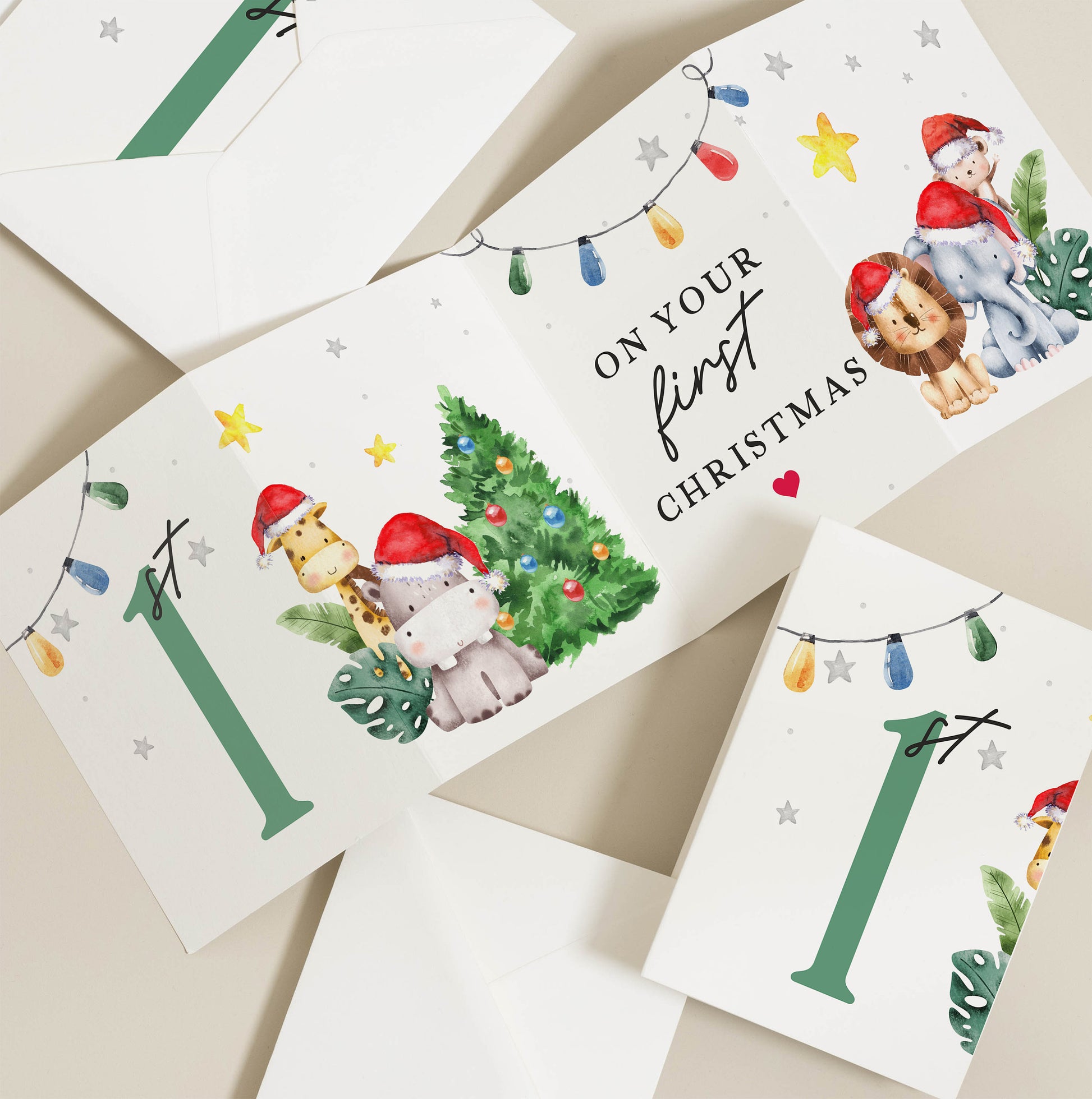 Happy 1st Christmas Card, On Your First Christmas Card For Girl, Personalised First Christmas Card Boy, Baby 1st Xmas, 1st Christmas Card