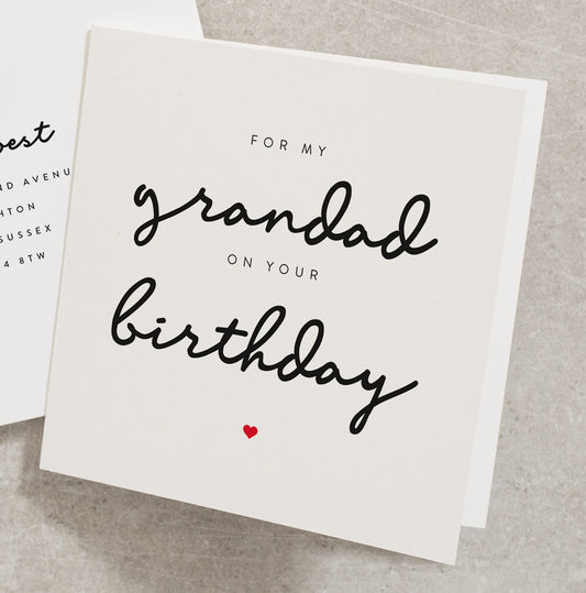 For my Grandad On Your Birthday, Grandad Card, Birthday Card, Grandpa Card, Card For Grandad Birthday Card, Card for Grandpa BC250