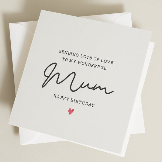 Birthday Card For Mum, Wonderful Mum Birthday Card, Birthday Gift For Mum, Happy Birthday Mum, Mum Birthday Gift, For Mummy, Mom