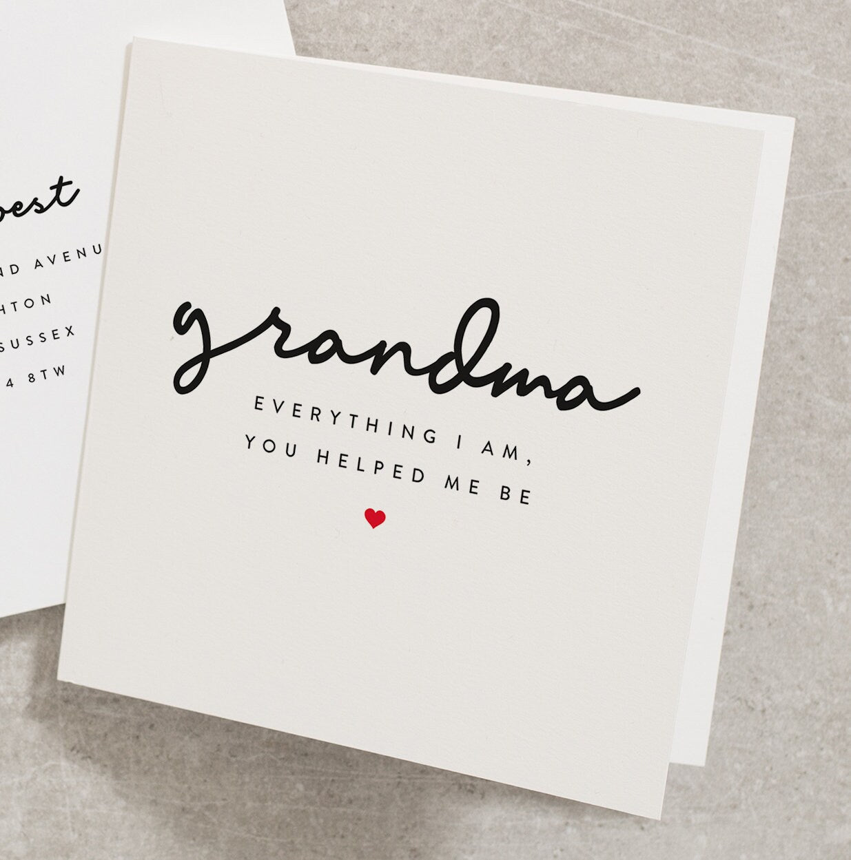 Mothers Day Grandma Card, Grandma Everything I Am You Helped Me Be, Grandma Mothers Day, Mothers Day UK, Granny, Gran Card MD059