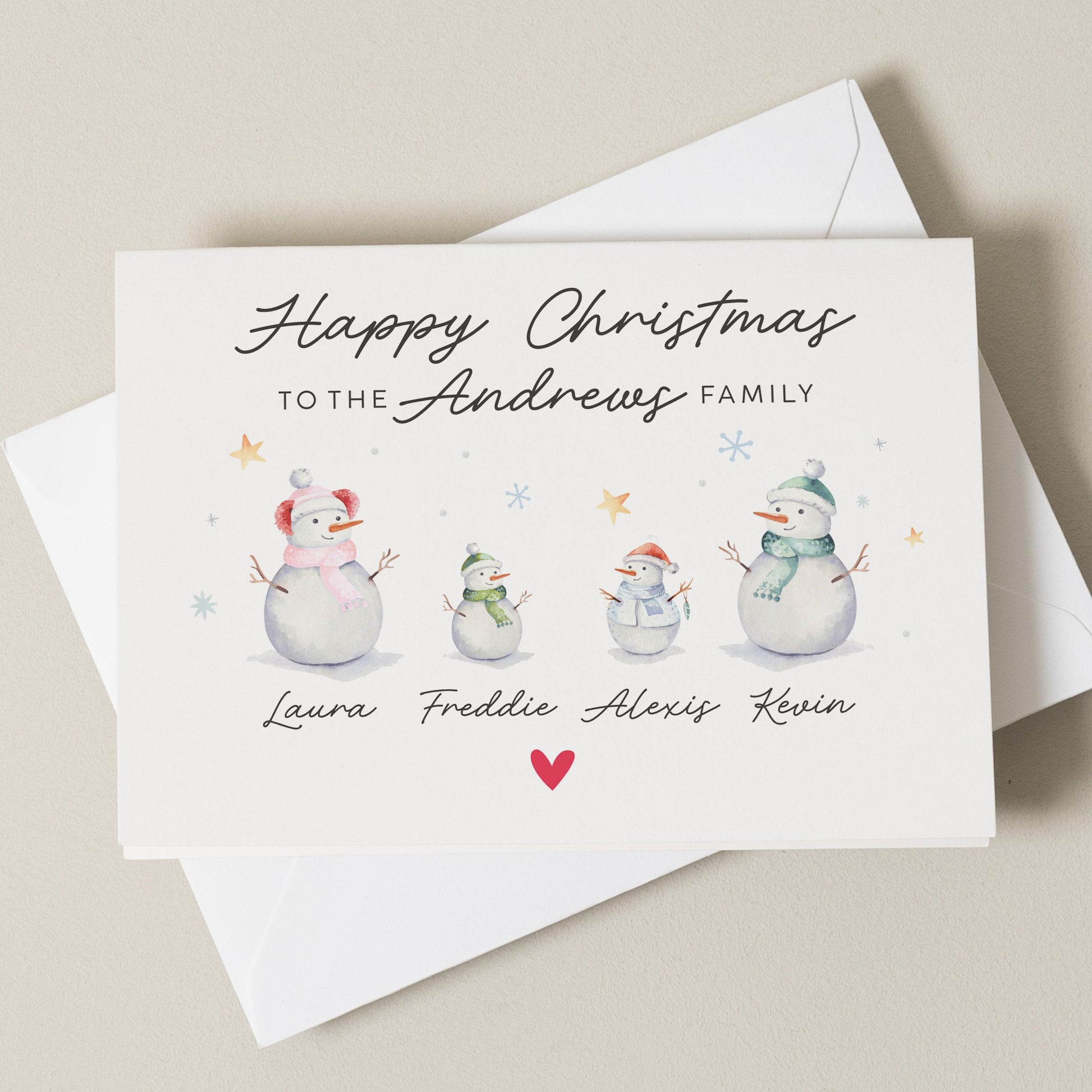 Personalised Family Christmas Card, Friends Christmas Card, Christmas Card With Family Names, Christmas Card For Family Friend, Xmas, Gift