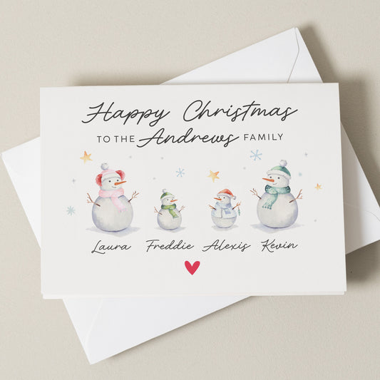 Personalised Family Christmas Card, Friends Christmas Card, Christmas Card With Family Names, Christmas Card For Family Friend, Xmas, Gift