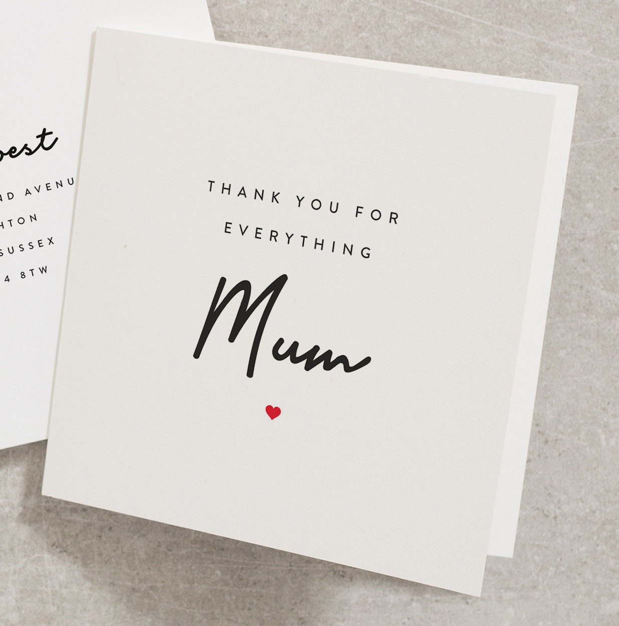 Personalised Mum Thank You Card, Mum Birthday Card, Card For Mummy, Mum Card, Thank You Mum, To My Mum, Mom, Mam, Mothers Day Card TY020