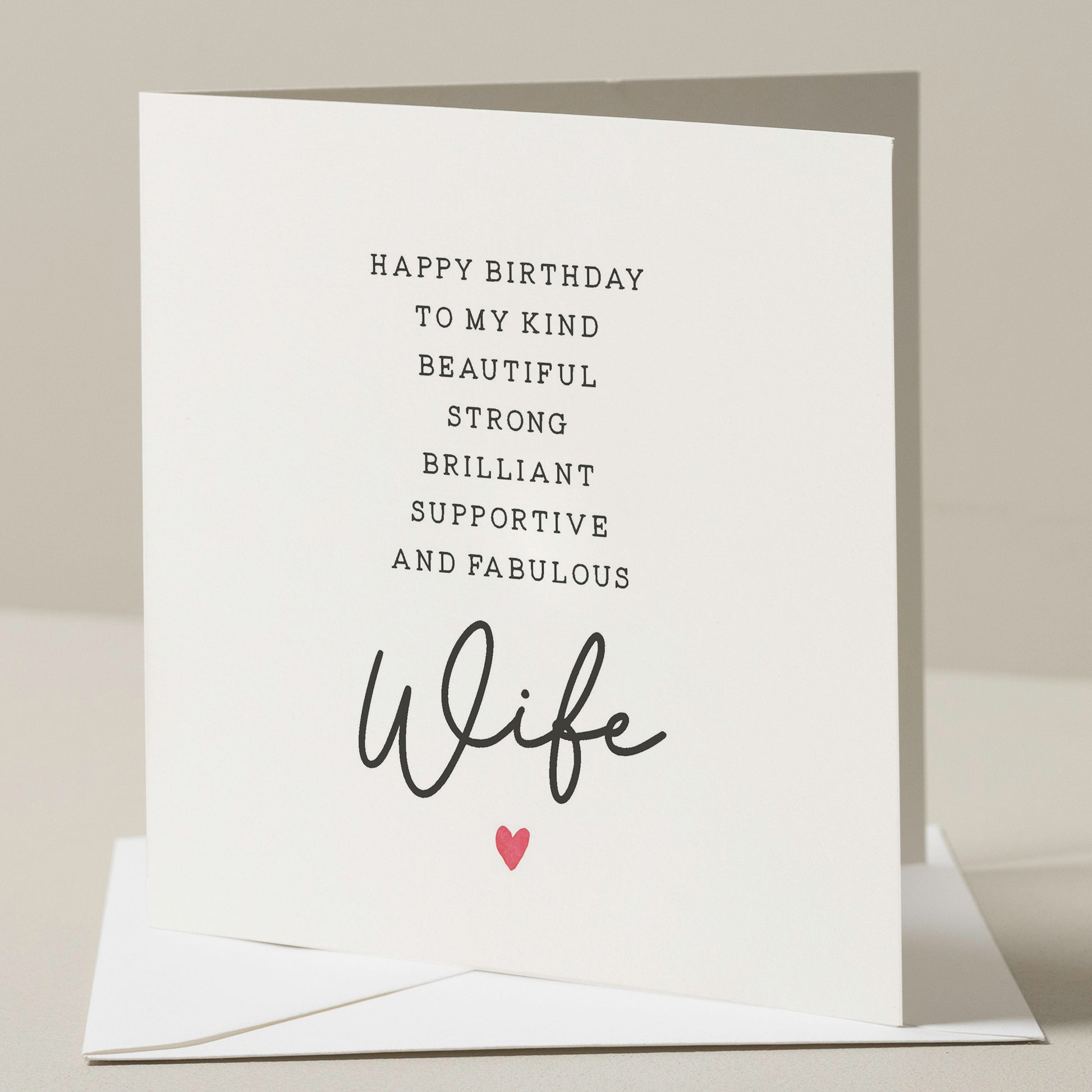 Wife Poem Birthday Card, Poem Birthday Card For Wife, Birthday Gift For Her, Simple Wife Birthday Card, Romantic Card For Her