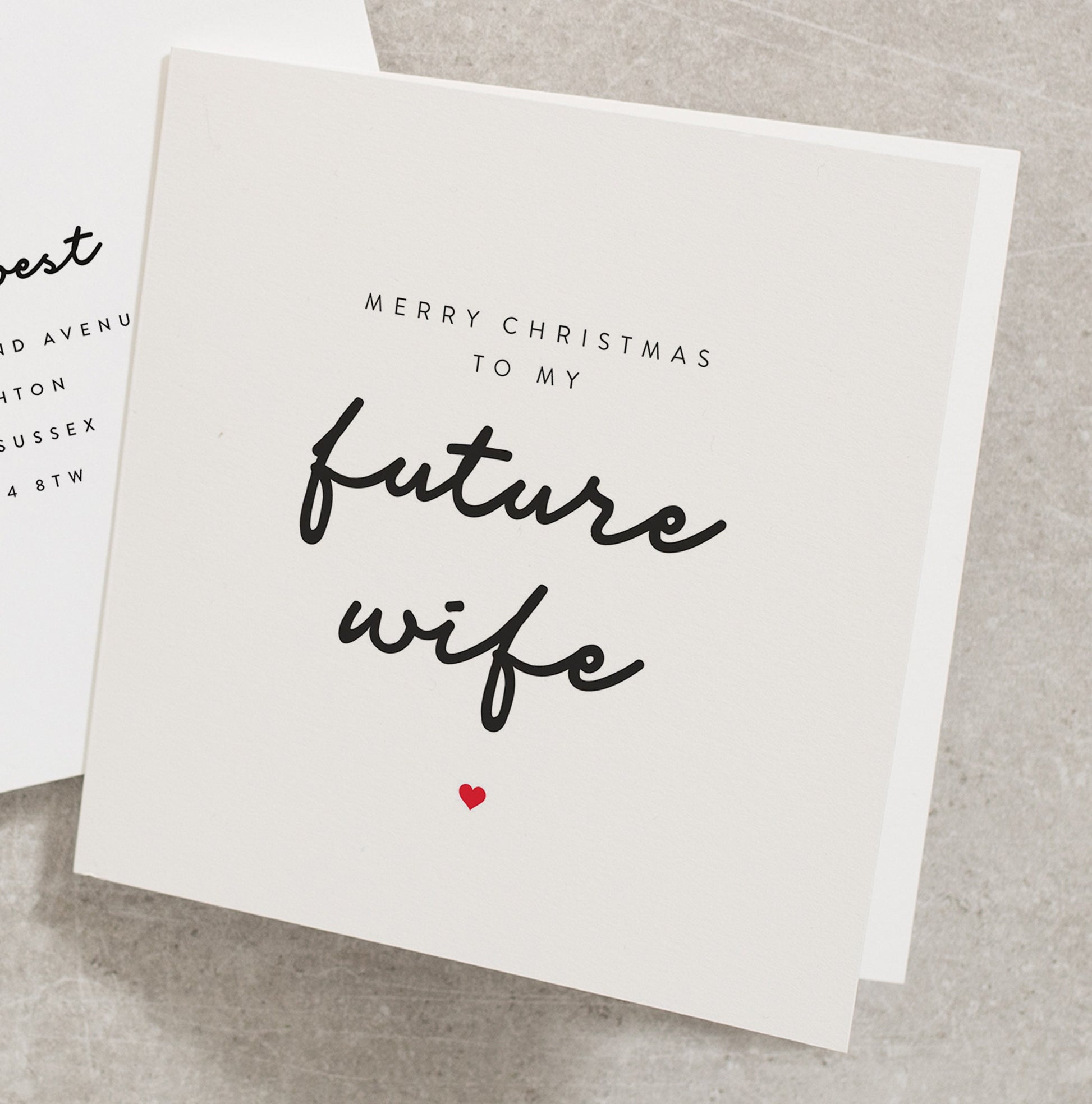 Merry Christmas To My Future Wife Christmas Card, Christmas Card For My Fiancée, Merry Christmas Card From Him, Simple Christmas Card CC524