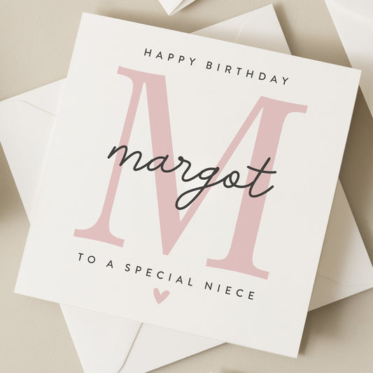 To A Special Niece, Girl Birthday Card, Happy Birthday Card For Niece, Personalised Niece Birthday Card, Pink Birthday Card For Niece