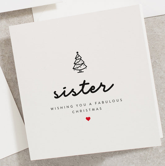 Sister Christmas Card, Wishing You A Fabulous Christmas, Sibling Christmas Cards, Christmas Card For Sister CC141