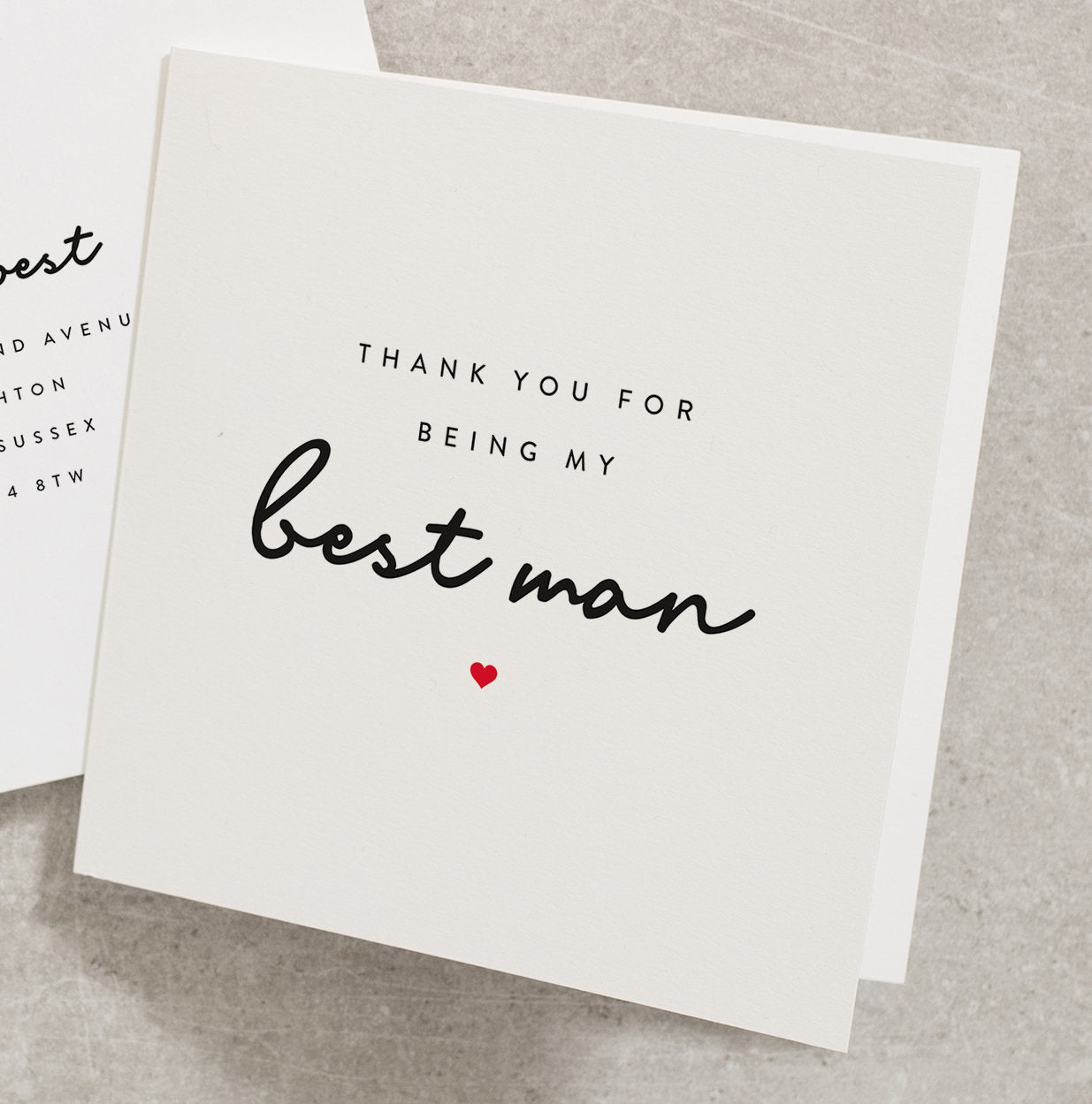 Thank You For Being My Best Man, Thank You Best Man, Gift Ideas, Best Man Thank You Card, For Him, Personalised, With Envelope WY056